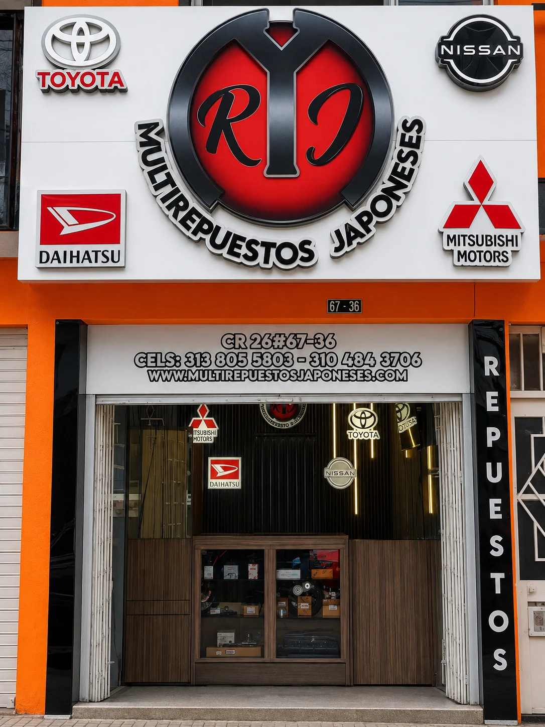 Fachada de Multirepuestos Japoneses en Bogotá